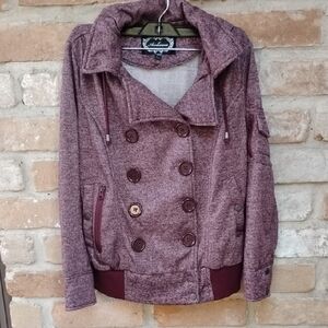 Ambiance Maroon Pea Coat